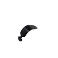 Black curved tank mount bracket with mounting holes, made of metal for motorcycle attachment.