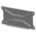 Gray metal winch contactor bracket with angled reinforcement ribs and four mounting holes.
