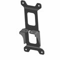 Black metal amp mount bracket with multiple mounting holes and rectangular cutouts.