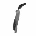 Black metal heat shield with contoured shape designed to fit over Polaris headpipe components.