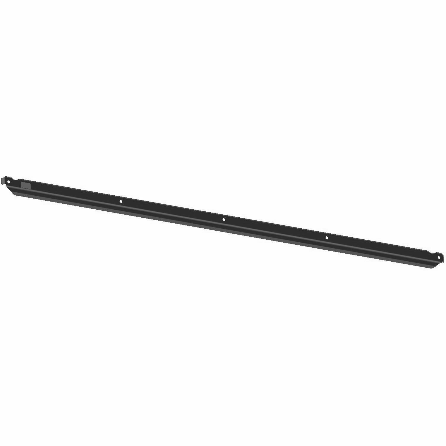 Long black metal tailgate shield with mounting holes for Polaris UTVs.
