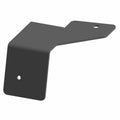 Black metal cable routing bracket with two mounting holes and angled design.