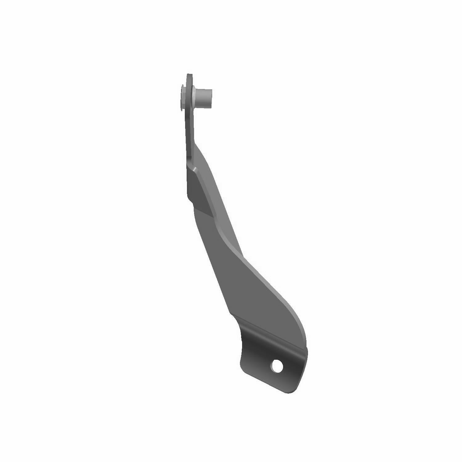 Black metal fascia mount bracket with angled design and two mounting holes.