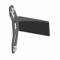 Black metal clutch duct support bracket with angular flat plate and two mounting bolts.