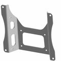 Matte black metal mounting bracket with multiple holes and cutouts for Polaris UTVs.