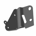 Black metal steering shaft mount bracket with multiple mounting holes and a rectangular cutout.