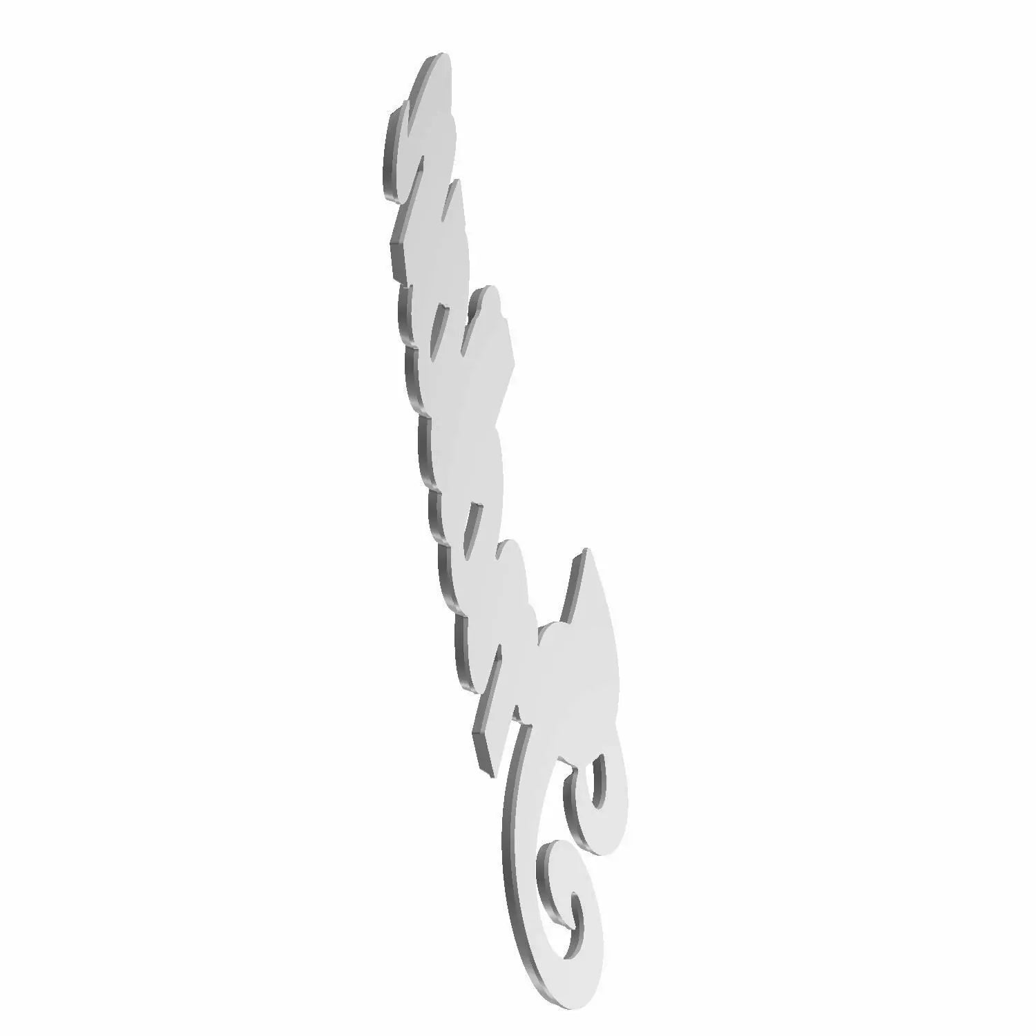 Black script-style metal fuel tank badge with a flowing, curved design.