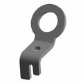 Gray metal lift bracket with circular top hole and lower slotted opening.