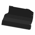 Matte black metal front bottom shroud with angular design and multiple mounting holes for Polaris UTV.