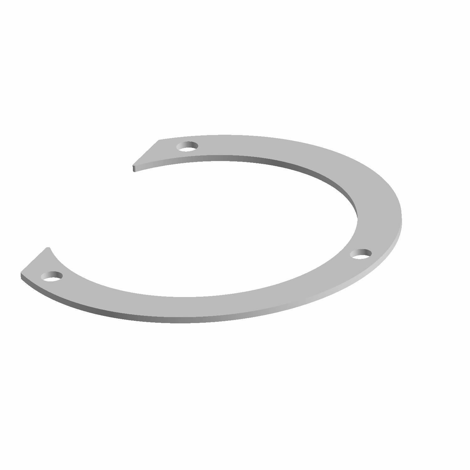 Silver metal C-shaped steering shaft grommet bracket with three mounting holes.