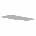 Matte black rectangular metal closeoff panel with slightly curved edges and smooth finish.