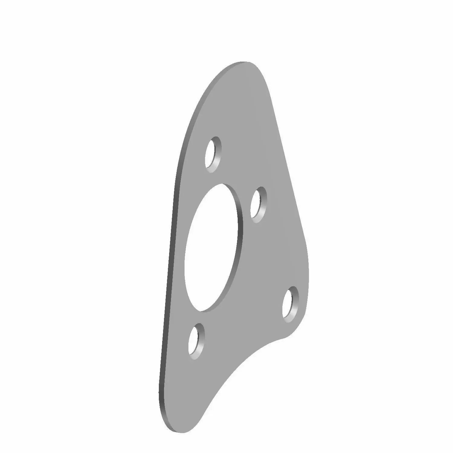 The Clutch Backer Plate by Polaris is a flat, irregularly shaped OEM plate with a central large hole and three smaller holes, ideal for Polaris Motorcycle Parts and Indian Motorcycle Clutch Plate assemblies.