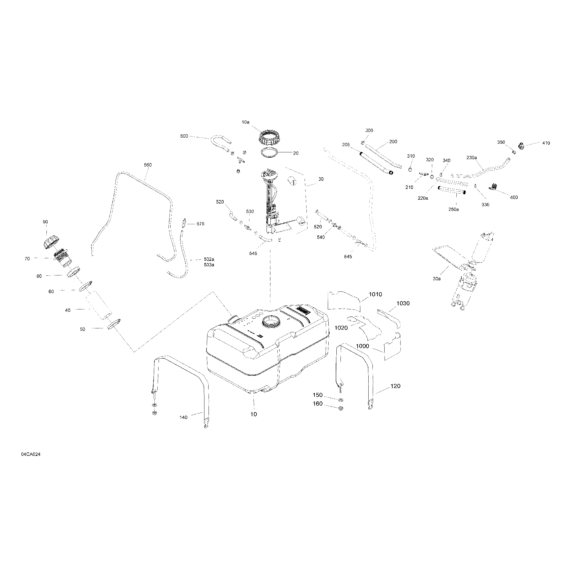 An Image of a Genuine Can-Am Parts Schematic Diagram showing the schematic - ENGINE - FUEL - NO EVAP SYSTEM