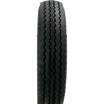 A close-up of the Kenda Tire 4.80-8 4 Ply standing upright, showing its classic zigzag tread and durable tubeless nylon build against a plain white background.