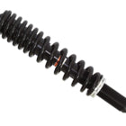 A close-up of a black Bronco Honda Pioneer 700/700-4 UTV/ATV Front Gas Shock with a protective rubber boot, isolated on white—ideal for your UTV/ATV from Witchdoctors.com.