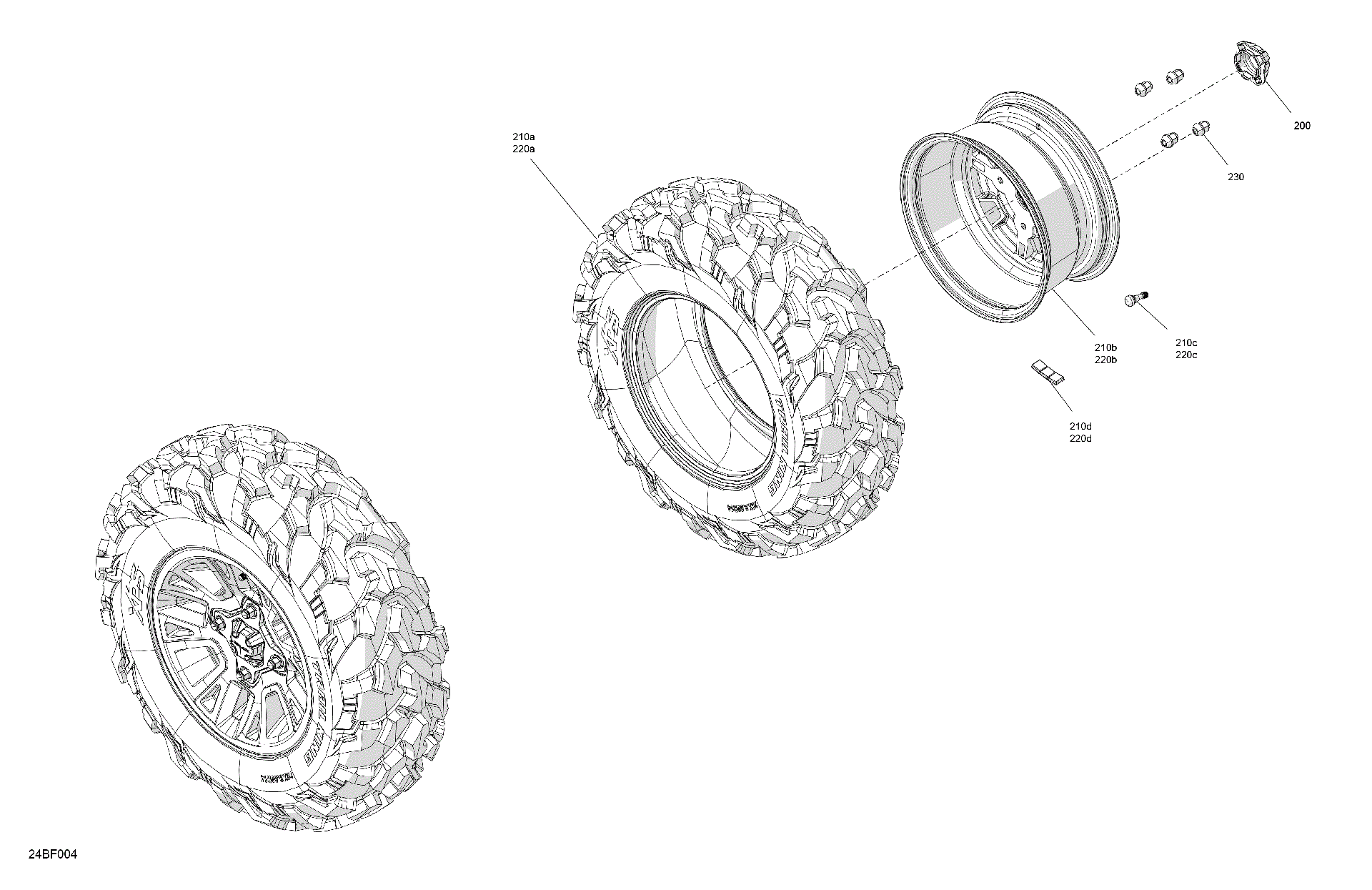 An Image of a Genuine Can-Am Parts Schematic Diagram showing the schematic - DRIVE - FRONT WHEELS