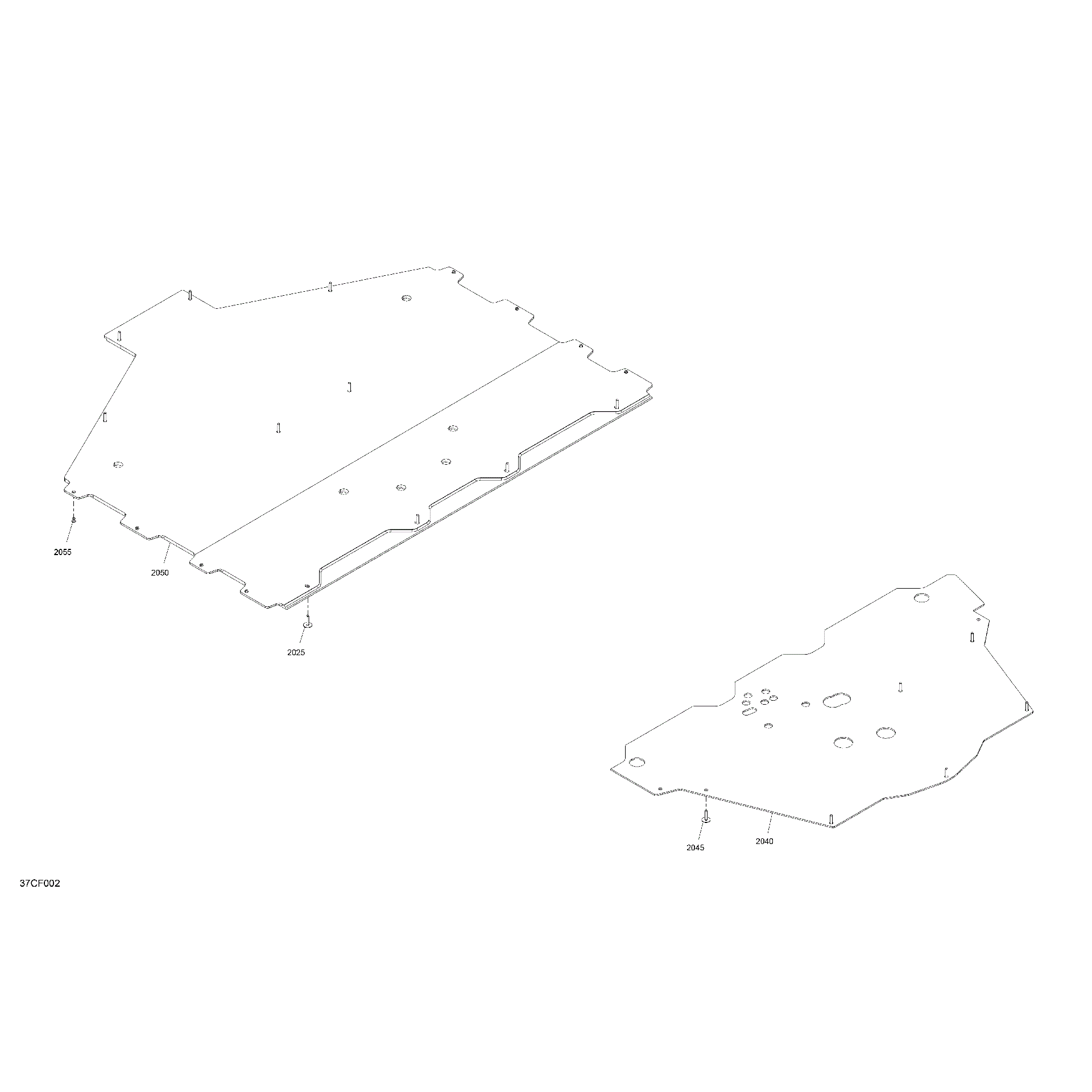 An Image of a Genuine Can-Am Parts Schematic Diagram showing the schematic - BODY - SKID PLATE