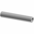Cylindrical silver metal bearing spacer tube with smooth cast finish and hollow center.
