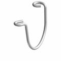 Silver metal prop/drive shaft hoop with curved open ends and smooth finish.