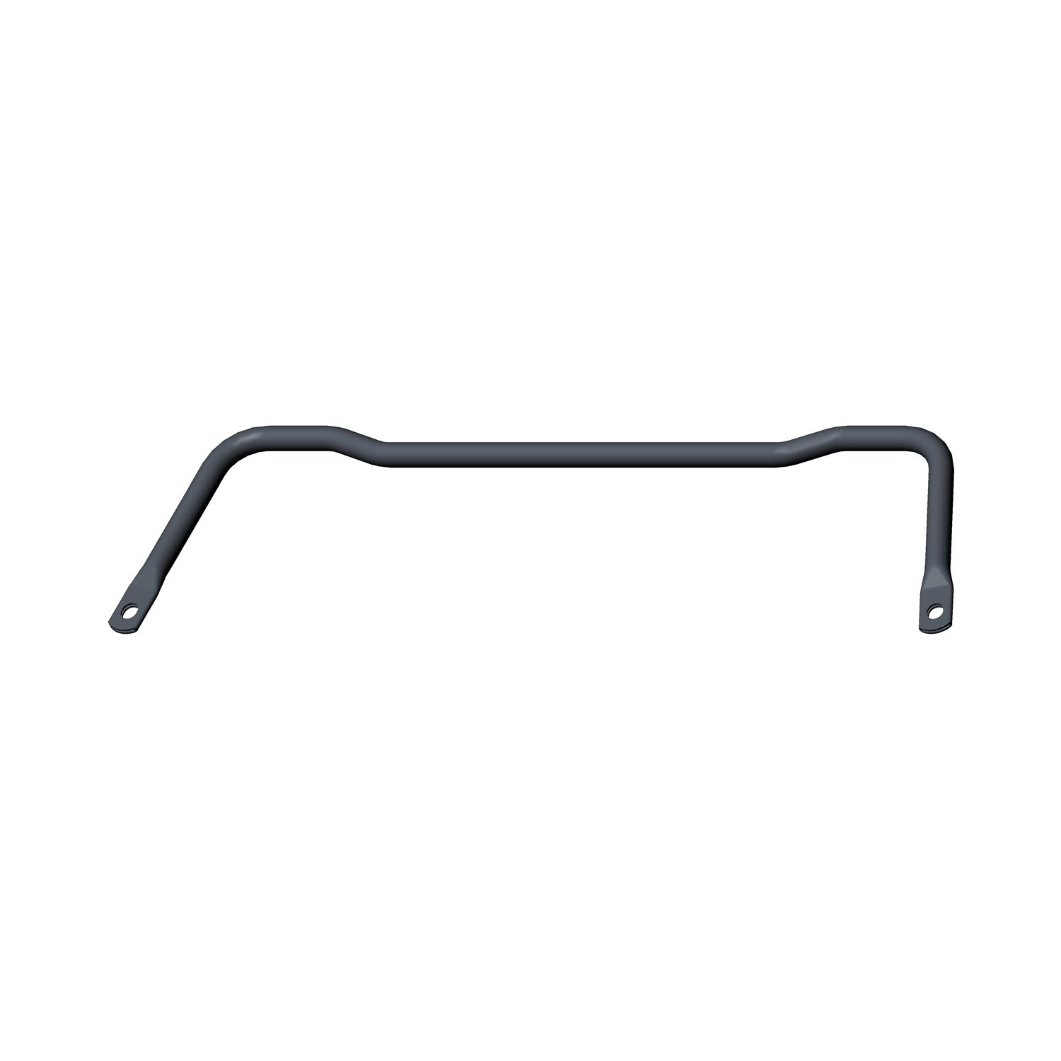 Matte black metal HVAC stabilizer tube with angled ends and bolt holes for Polaris UTVs.