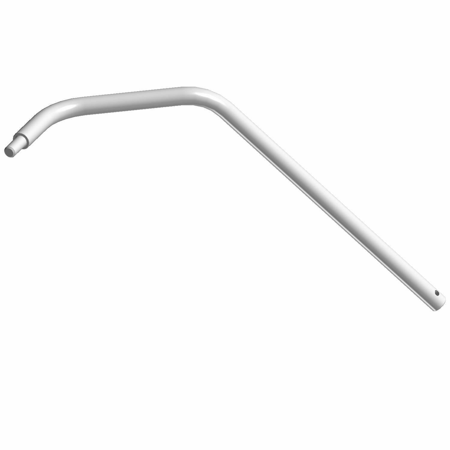 Black metal left-side mirror arm with angled design and mounting holes for Polaris vehicles.