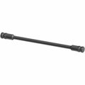Black metal stabilizer bar with cylindrical mounts on both ends, slim and sturdy design.
