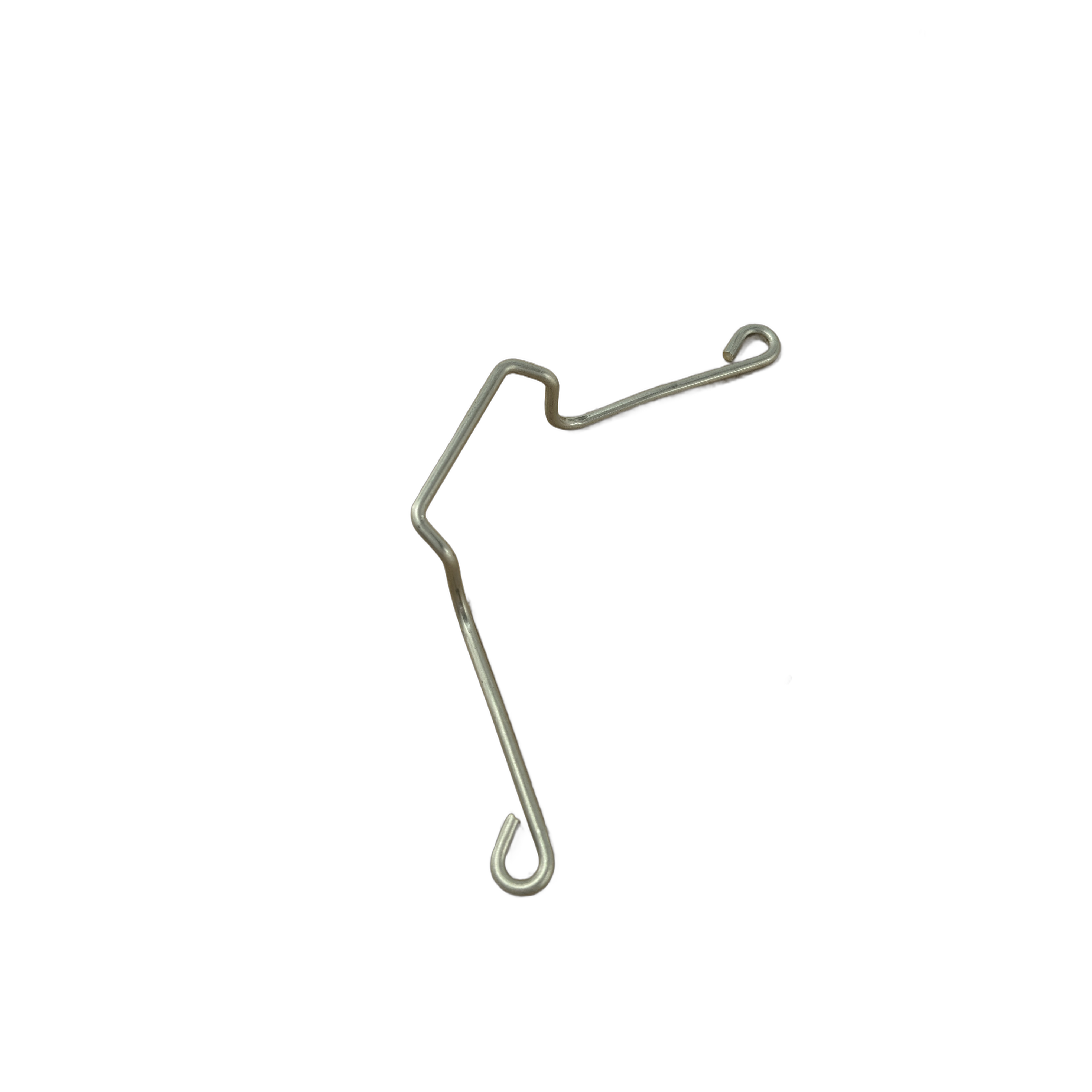 A single, irregularly bent metal wire with loops at both ends, isolated on a white background—this is the Wire Form Front by Polaris, designed for compatibility with genuine OEM parts.