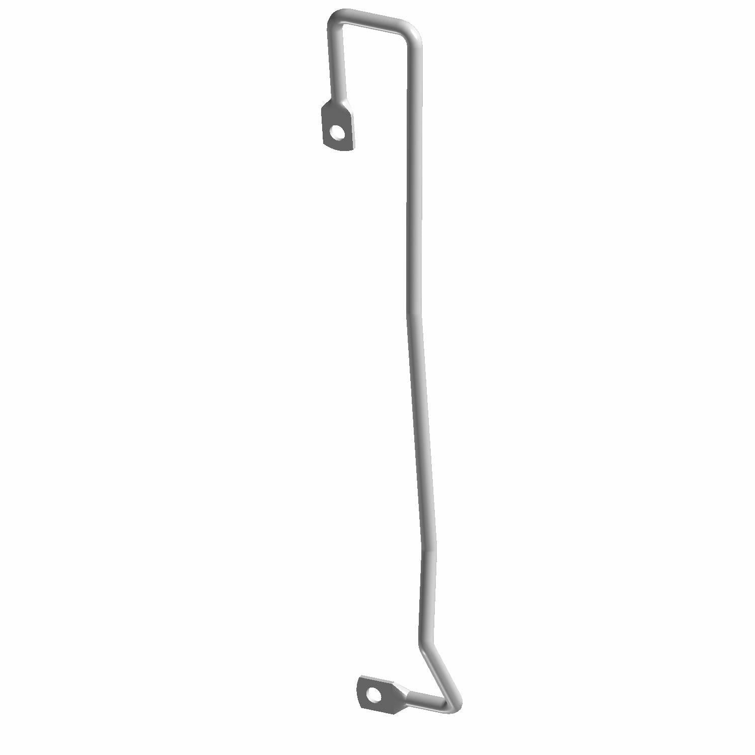 Thin silver metal net hoop bracket with angled bends and mounting holes on each end.