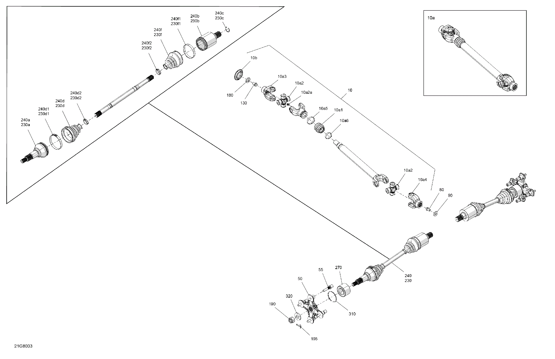 An Image of a Genuine Can-Am Parts Schematic Diagram showing the schematic - DRIVE - REAR - COMMON PARTS
