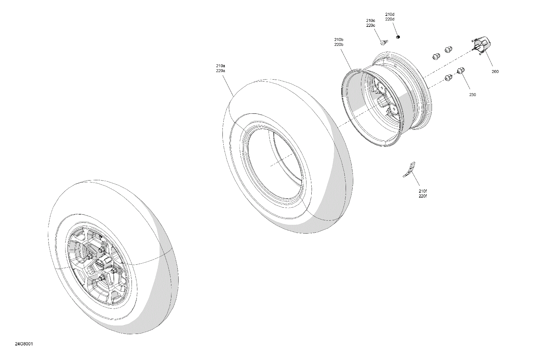 An Image of a Genuine Can-Am Parts Schematic Diagram showing the schematic - DRIVE - FRONT WHEELS