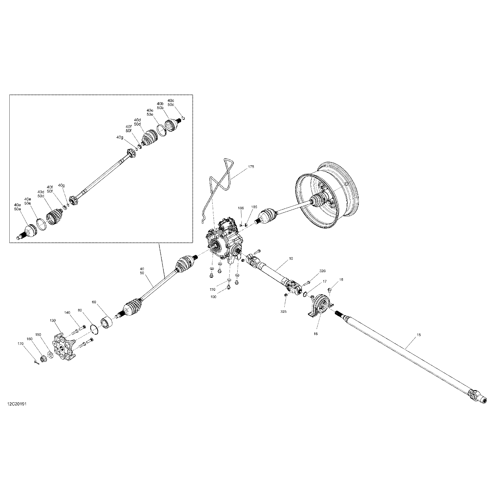 An Image of a Genuine Can-Am Parts Schematic Diagram showing the schematic - FRONT DRIVE - COMMON PARTS