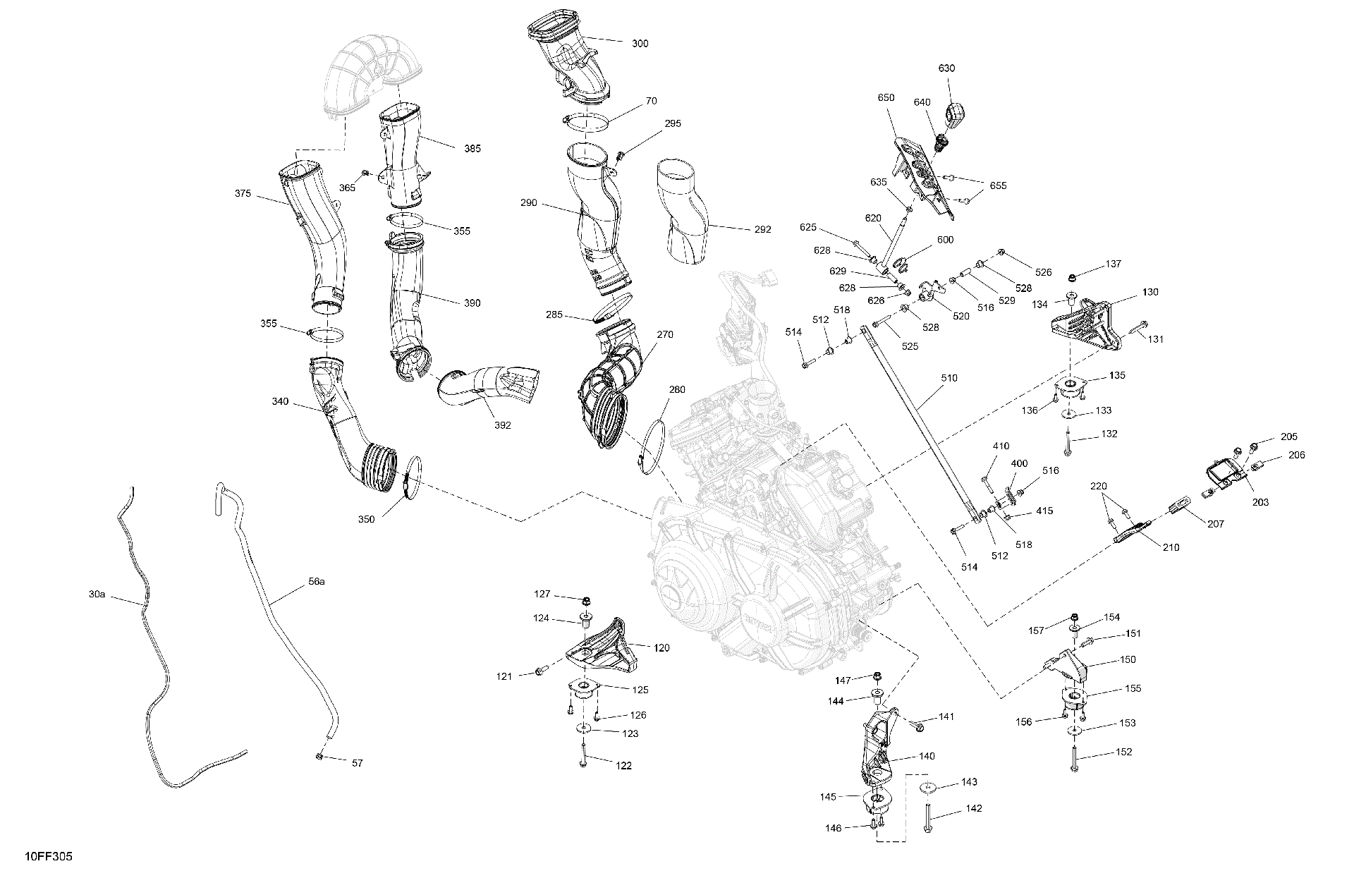 An Image of a Genuine Can-Am Parts Schematic Diagram showing the schematic - ENGINE - SYSTEM