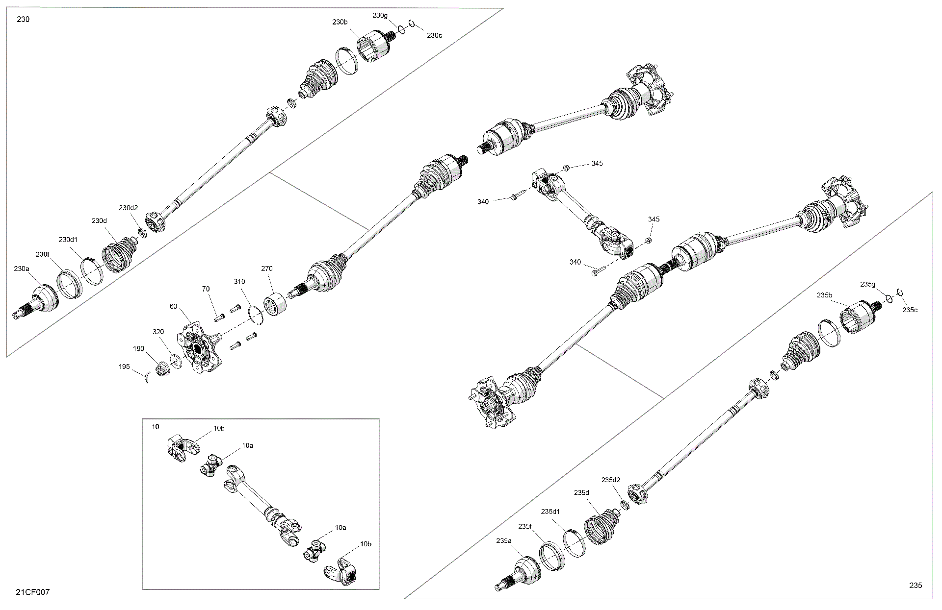 An Image of a Genuine Can-Am Parts Schematic Diagram showing the schematic - DRIVE - REAR - COMMON PARTS