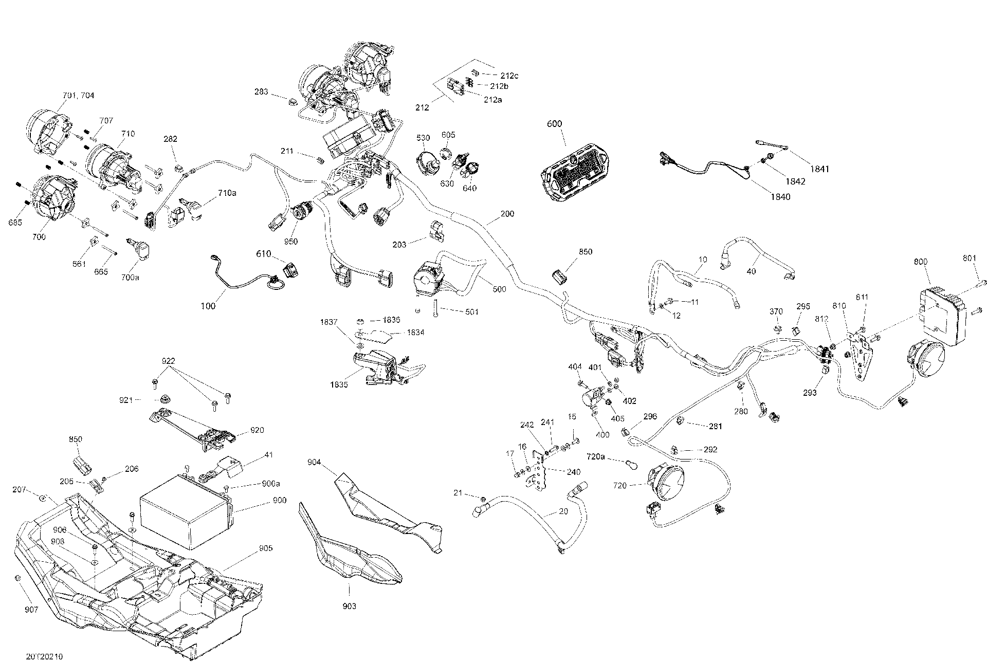 An Image of a Genuine Can-Am Parts Schematic Diagram showing the schematic - ELECTRICAL SYSTEM