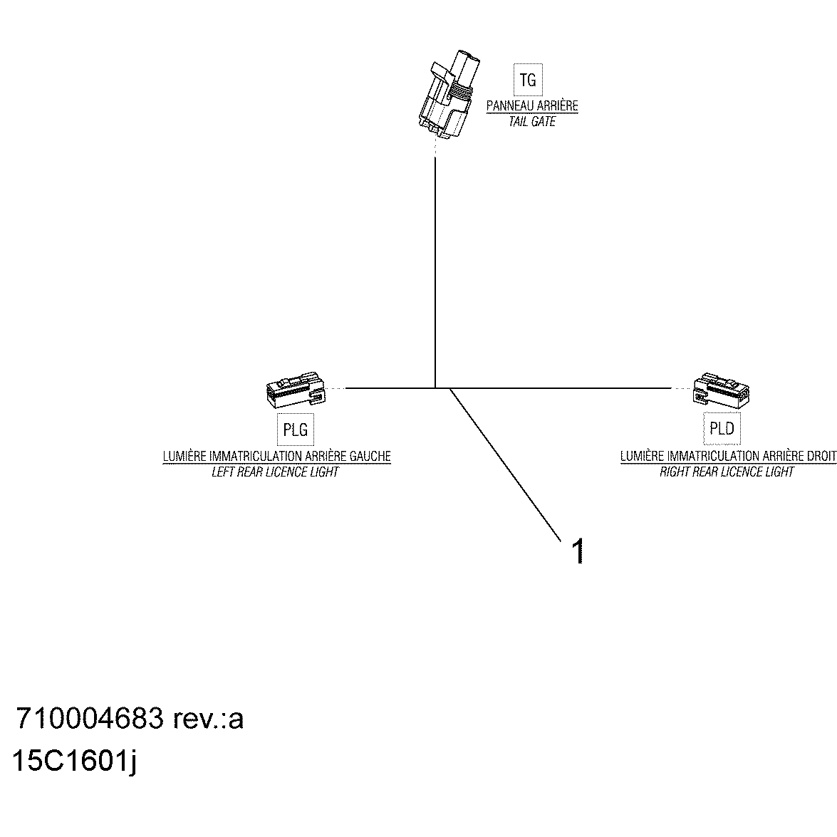An Image of a Genuine Can-Am Parts Schematic Diagram showing the schematic - REAR HARNESS_2 - EUROPE
