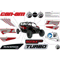 BODY - DECALS - 2024 CAN AM MAVERICK MAX TURBO RS 72 INCH - FIERY RED METALLIC - 72" WIDTH CALI
