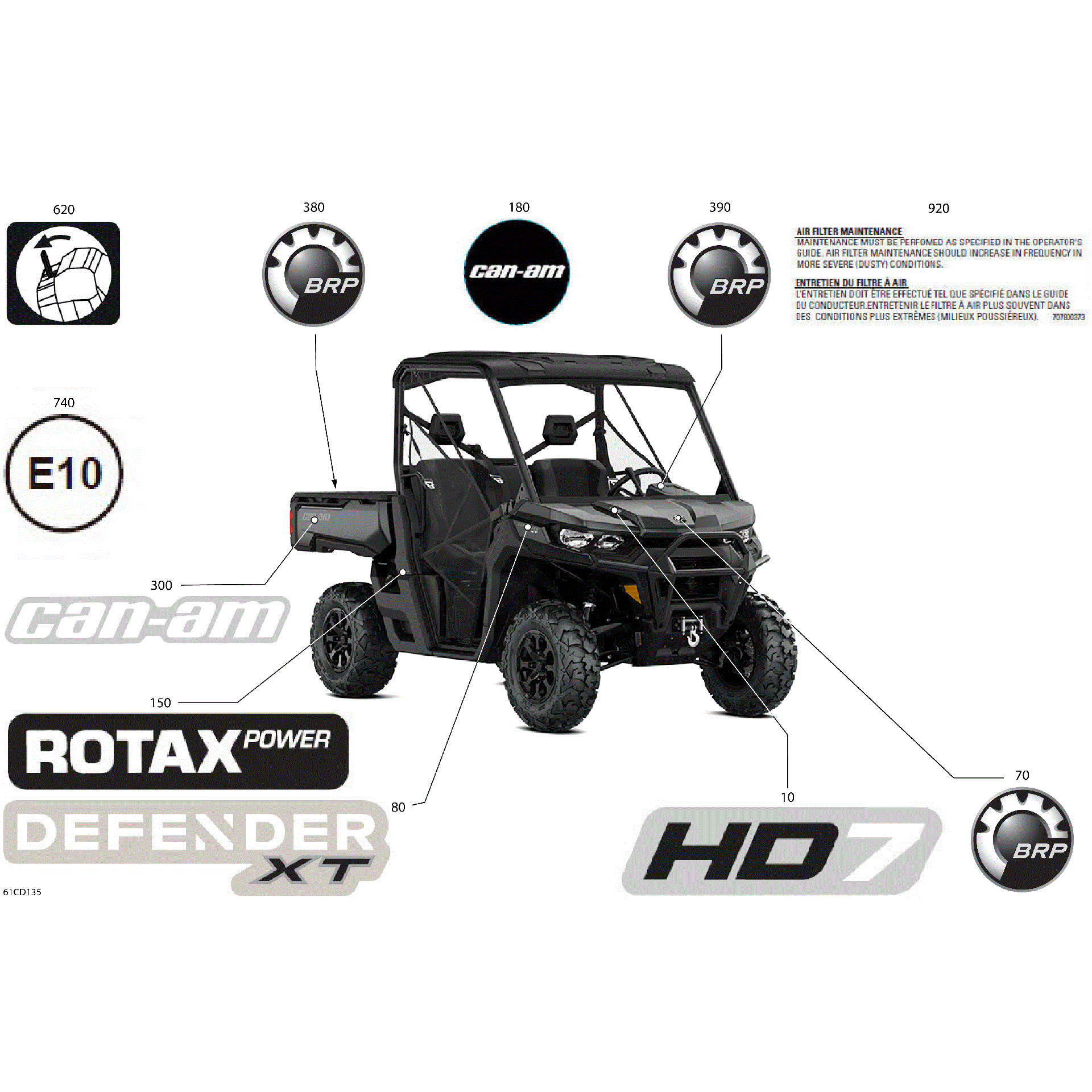 An Image of a Genuine Can-Am Parts Schematic Diagram showing the schematic - BODY - DECALS