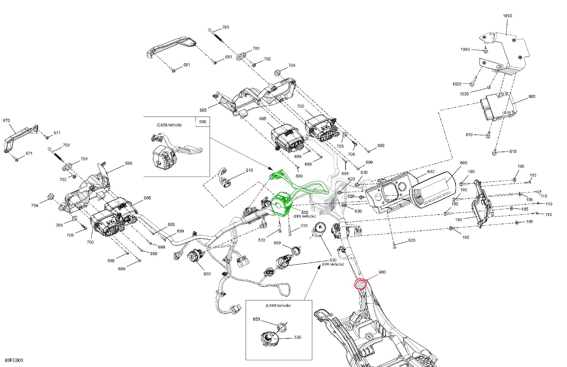 An Image of a Genuine Can-Am Parts Schematic Diagram showing the schematic - ELECTRIC - FRONT SECTION