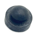 Black round rubber bumper with a slightly domed top and flat base.