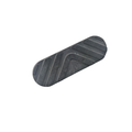 A black, oval rubber pad with diagonal grooves on a white background. The Floorboard Pad by Polaris is ideal as Pad F'Board #3 for OEM Victory Polaris—perfect for those seeking quality Victory motorcycle parts.