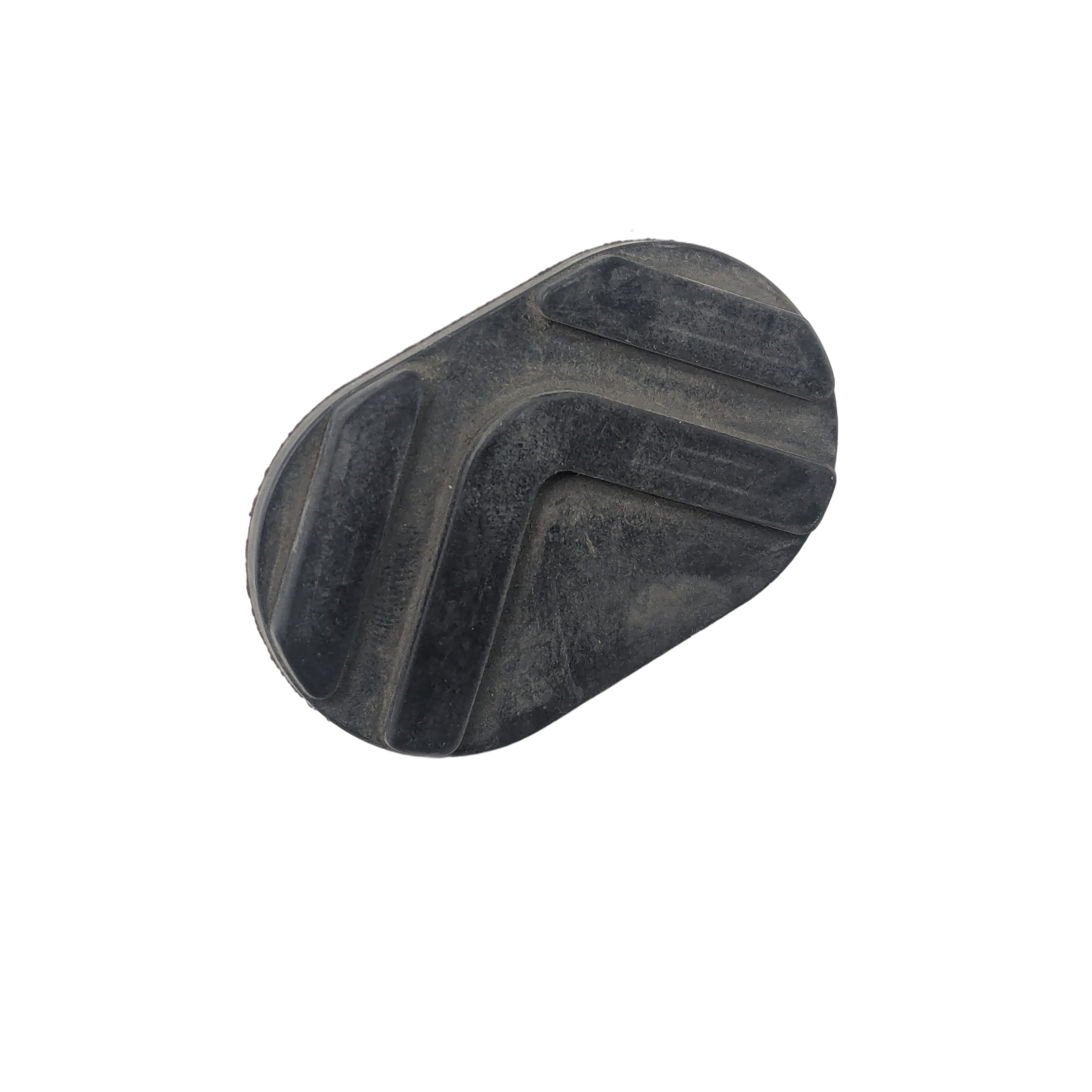 The Floorboard Pad by Polaris is an oval, black rubber pad with textured grooves—compatible as Pad F'Board #5 and fits select Victory motorcycle parts.