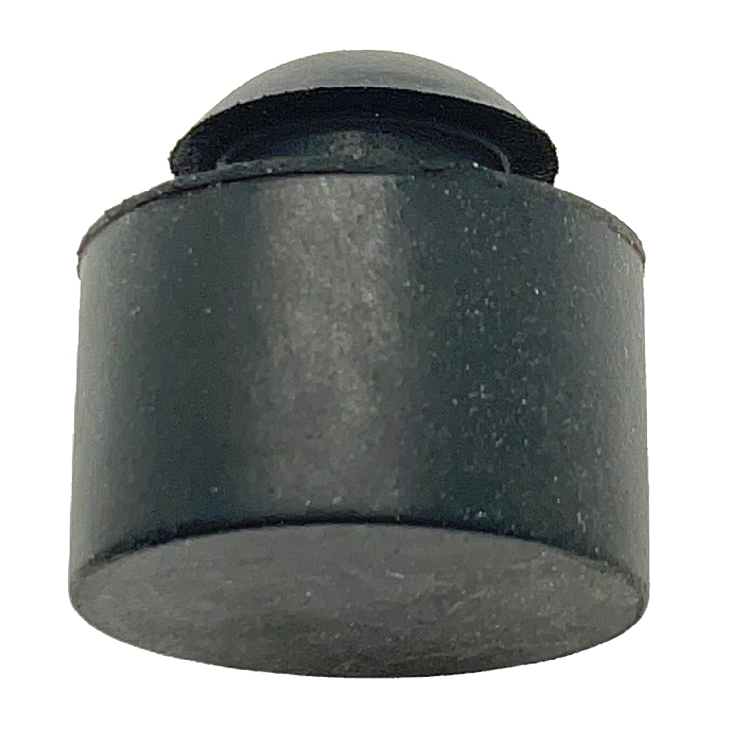 Black cylindrical rubber bumper with flat base and rounded top edge.