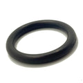 Black rubber O-ring with smooth surface, moderate thickness, circular cross-section.