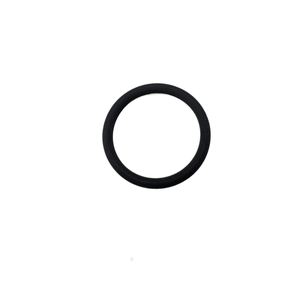 Black circular rubber O-ring seal with smooth surface and uniform thickness.