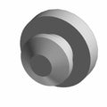 Round gray layered seat pad with concentric circular design and smooth surface.