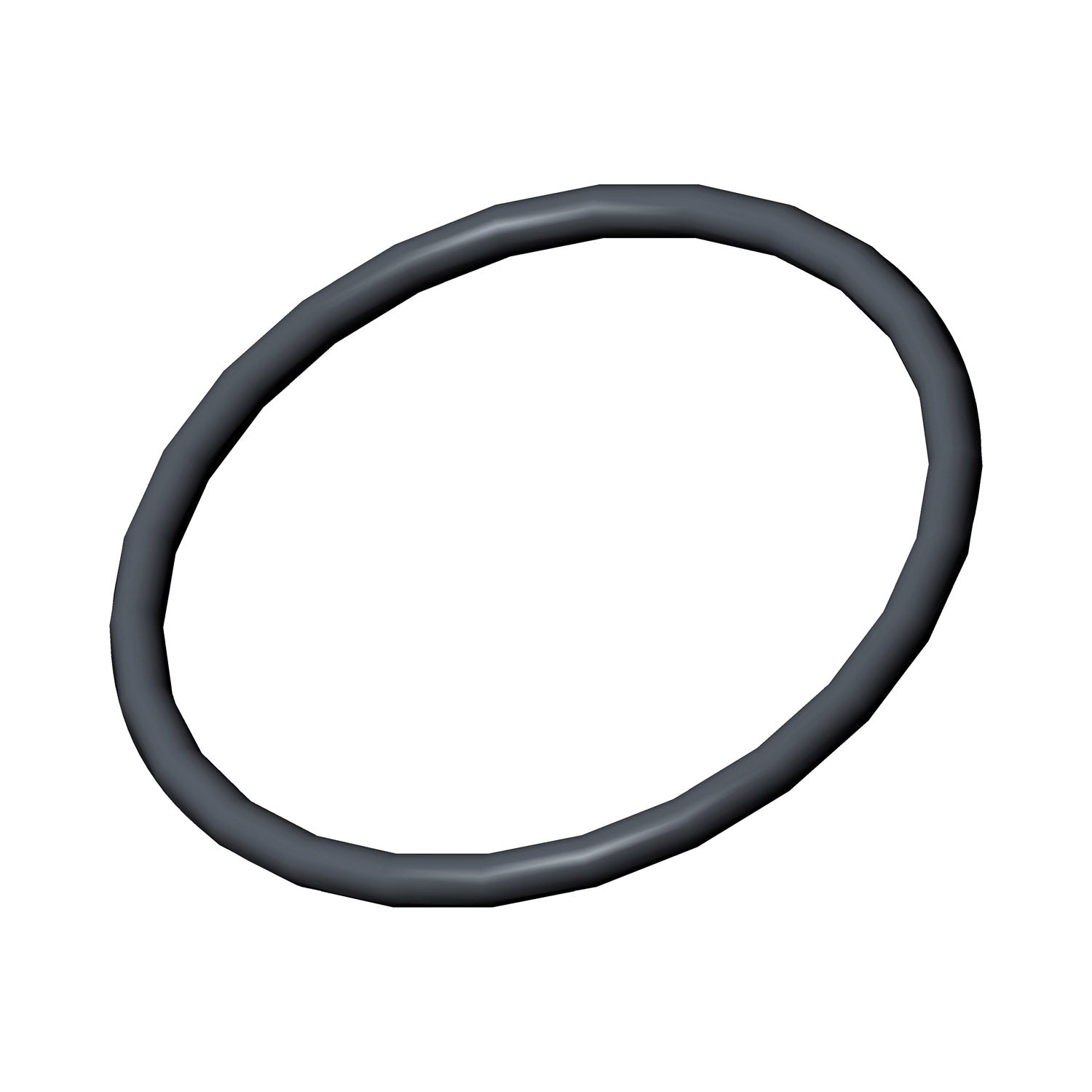 Black rubber O-ring with smooth surface, circular shape, medium thickness.