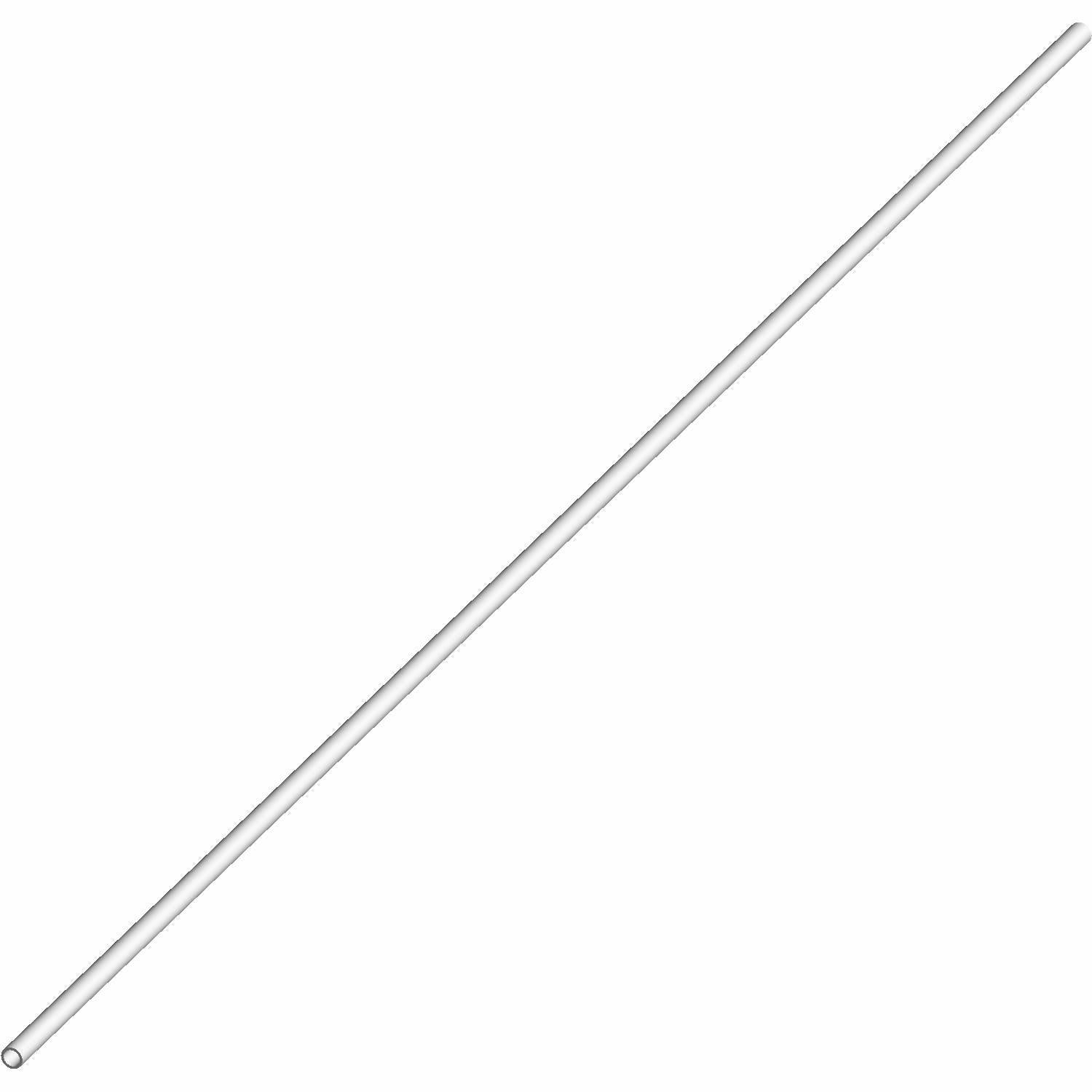 95 cm long slender silver metal breather line tube with small diameter and smooth surface.
