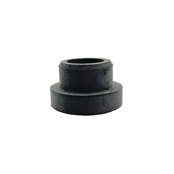 Black cylindrical rubber air breather grommet with a wider base and a hollow center.