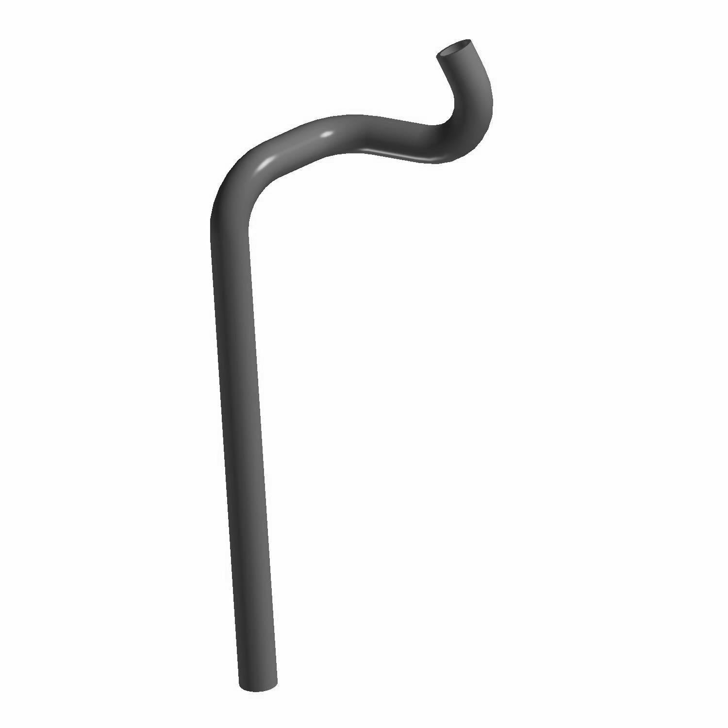Black rubber radiator outlet hose with curved and straight sections for off-road vehicle cooling system.