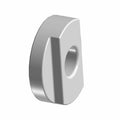 Gray rubber exhaust bushing with rounded edges and central circular hole.